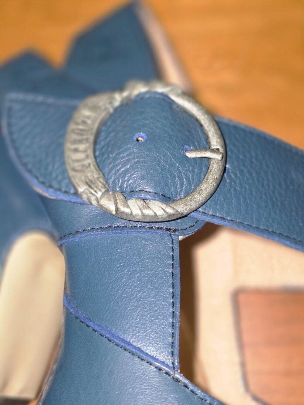 John Fluevog Guide Fluid Klimt Blue Prepare Mary Jane Shoes 8 w/ Box & Shoe bag - Picture 8 of 16